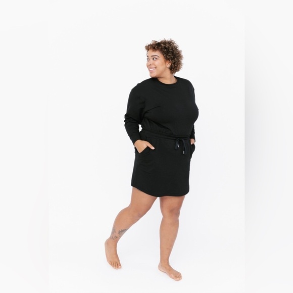 Smash + Tess The Elevate Feel Good Dress- Long Sleeve Drawstring Waist- Size XXS - Picture 3 of 11